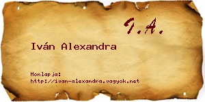Iván Alexandra névjegykártya