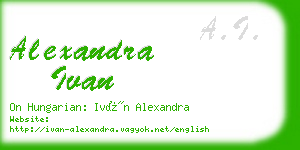 alexandra ivan business card